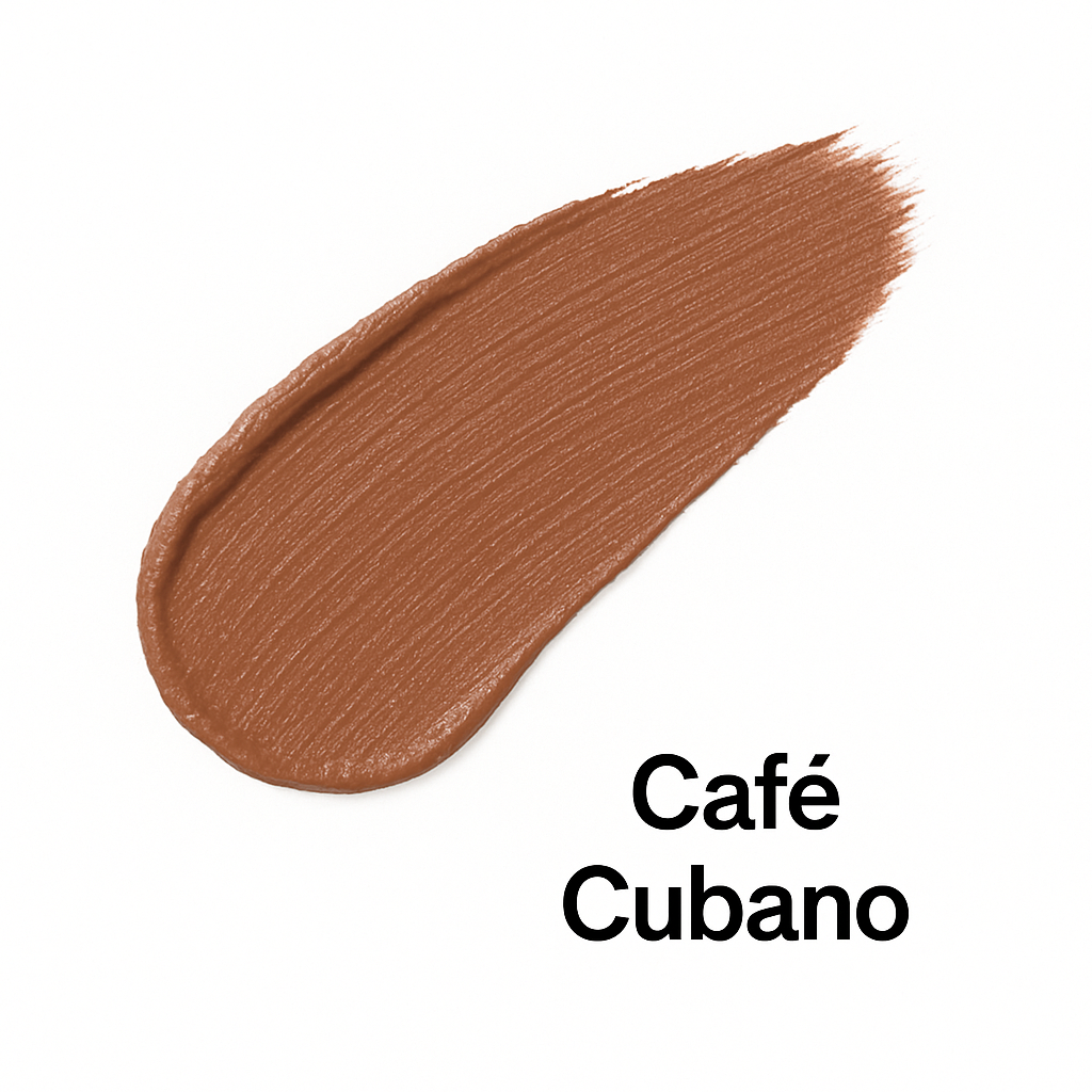 Café Cubano peel-off lip stain swatch — Ocean Avenue Beauty.